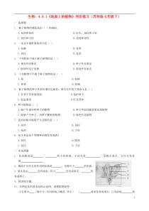 七年级生物下册4.9.1《地面上的植物》同步练习苏科版