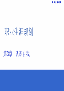 《职业生涯规划》第3章认识自我