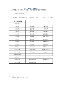 985大学名单及专业排名