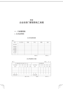 《高效管理的执行术》附录表格