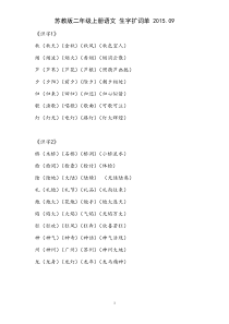 【学习资料】苏教版二年级上册语文生字扩词单