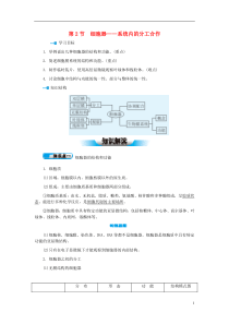 【教材解读】2015高中生物第3章第2节细胞器-系统内的分工合作学案新人教版必修1