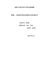 上海养老院现状调查及其发展研究