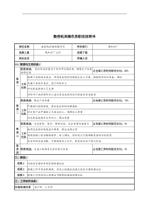 华北光学仪器公司精加分厂数控机床操作员职位说明书