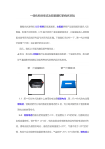 一体化和分体式太阳能路灯的优劣对比