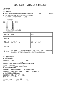 专题1电解池金属的电化学腐蚀与防护