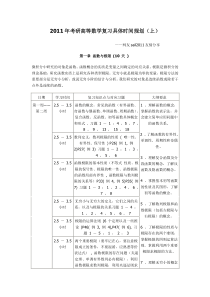 【绝对精品】2011年考研高等数学复习具体时间规划(上)