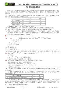 一次函数的应用例题精讲