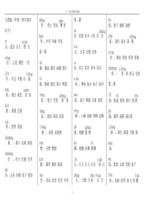 一类字组词(带拼音)人教版二年级上册