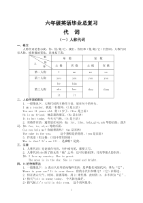 小学六年级英语毕业复习资料【代词】