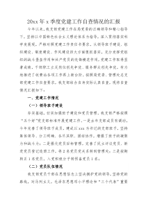 xxx支部委员党建工作自查情况的汇报