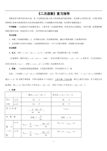 《二次函数》复习指导