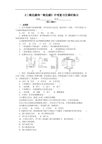 《二氧化碳和一氧化碳》中考复习分课时练习