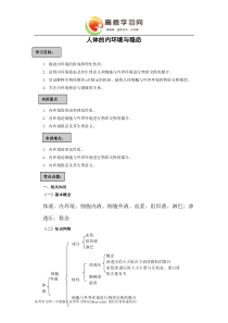 《人体的内环境与稳态》学案2(人教版必修3)