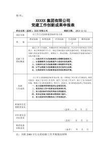 XX省能源集团有限公司党建工作创新成果申报