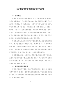 xx铜矿床资源开发初步方案