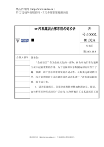 xx汽车集团内部常用名词术语(doc 52)