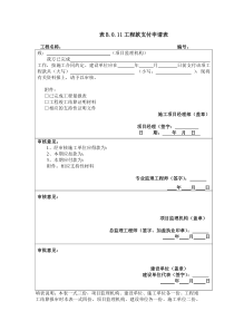 表B.0.11工程款支付申请表