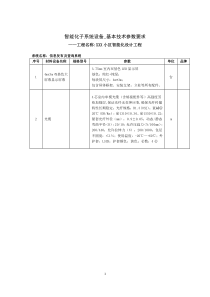 _智能化子系统设备_基本技术参数要求