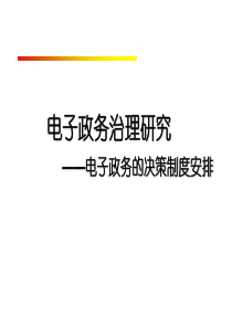 电子政务治理研究-电子政务的决策制度安排