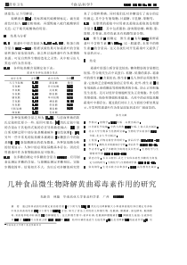 几种食品微生物降解黄曲霉毒素作用的研究