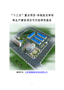 “十三五”重点项目-非线性光学材料生产建设项目可行性研究报告