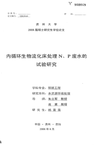 内循环生物流化床处理N、P废水的试验研究