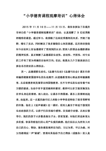 “小学德育课程观摩培训”心得体会)