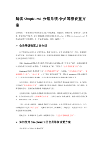 ShopNum1分销版-会员等级设置方案