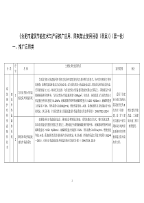 《合肥市建筑节能技术与产品推广应用、限制禁止使用目录(草案)》(第一批)