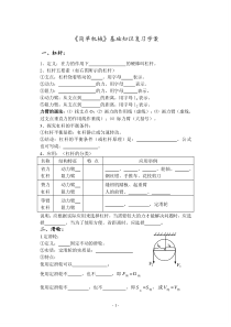 《简单机械》基础知识复习学案