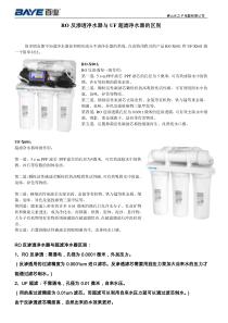 RO反渗透净水器与UF超滤净水器的区别