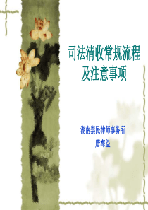 司法清收常规流程及注意事项