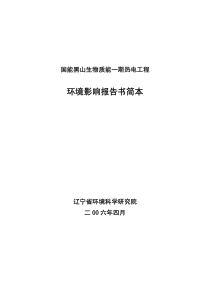 国能黑山生物质能一期热电工程环境影响报告书