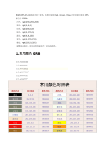 RGB颜色值对照表所有颜色大全)