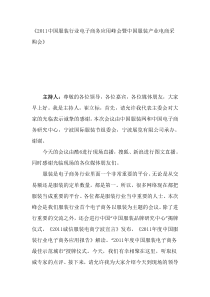 XXXX中国服装行业电子商务应用峰会速记(上午部分)