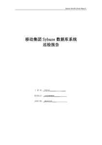 Sybase数据库系统巡检报告