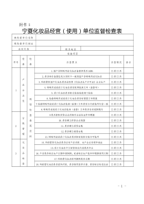 宁夏化妆品经营(使用)单位监督检查表