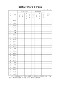 “两票制”评议党员汇总表