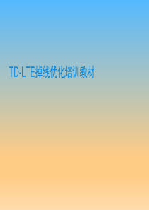 TD-LTE掉线分析与优化培训教材.