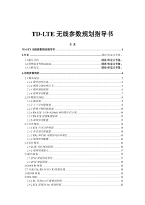 TD-LTE无线参数规划指导书