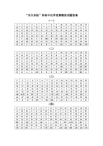 “吉尔多肽”杯高中化学竞赛答案