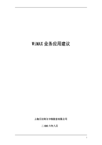 WiMAX业务应用建议