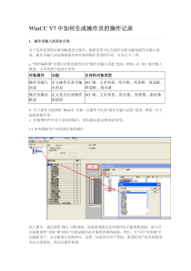 WinCCV7中如何生成操作员的操作记录