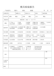 模具检验报告