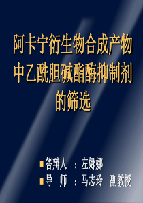 左娜娜创新答辩ppt-阿卡宁衍生物合成产物中乙酰胆碱酯酶