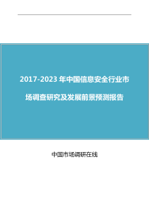 中国信息安全行业调研报告