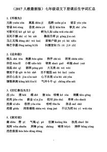 2019最新部编版七下语文字音字形总汇(完整)