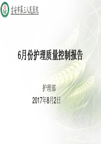 2017年6月份的护理质量控制汇报