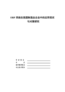 erp系统在中国制造业中的现状与对策